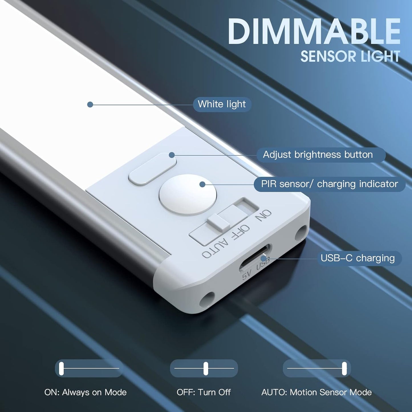 Wireless Rechargeable LED Motion Sensor Light for Kitchen, Stairs, Cabinet