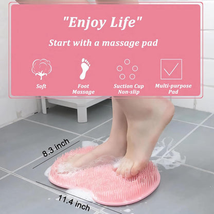 2Pcs Shower Foot Scrubber Mat Back Washer Back
