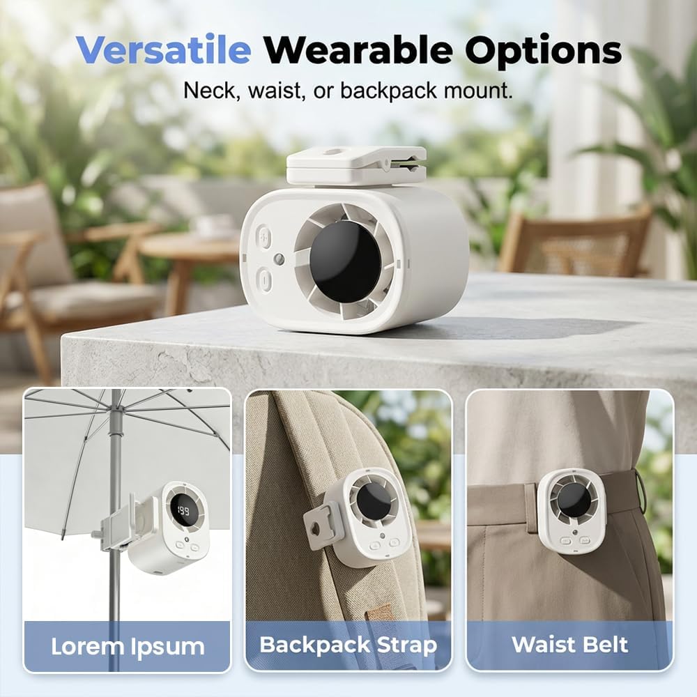 USB Rechargeable Clip on Air Conditioner Fan for Car