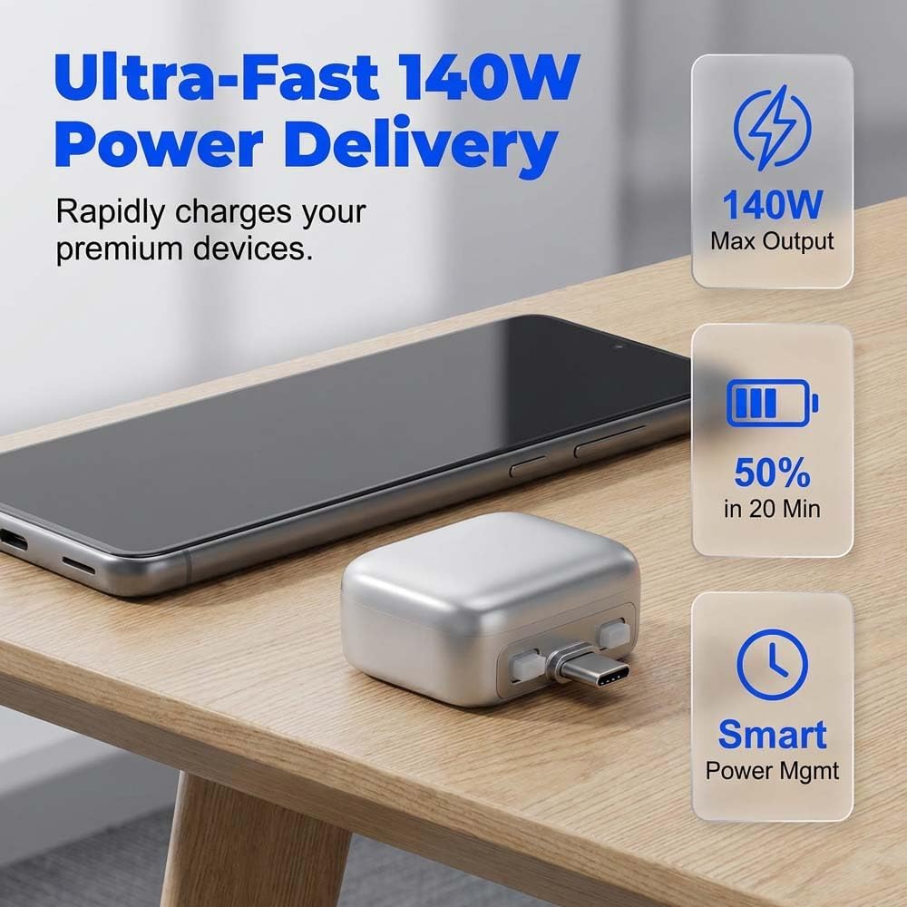 2026 Upgrade 140W Smart Auto Stop Charging Adapter