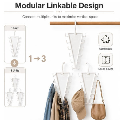 V Shape Double-Sided Closet Organizer Hanger with 12 Hooks