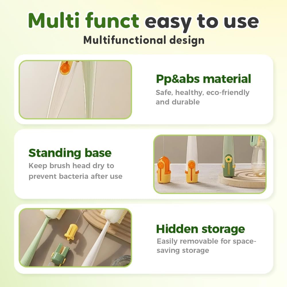 2 PCS 5-in-1 Multifunctional Bottle Cleaning Brush Set