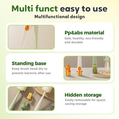 2 PCS 5-in-1 Multifunctional Bottle Cleaning Brush Set
