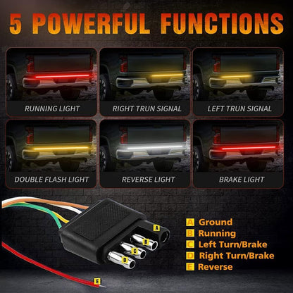 Truck Tailgate Bar 60" Triple Row 504 3-Color LED Strip