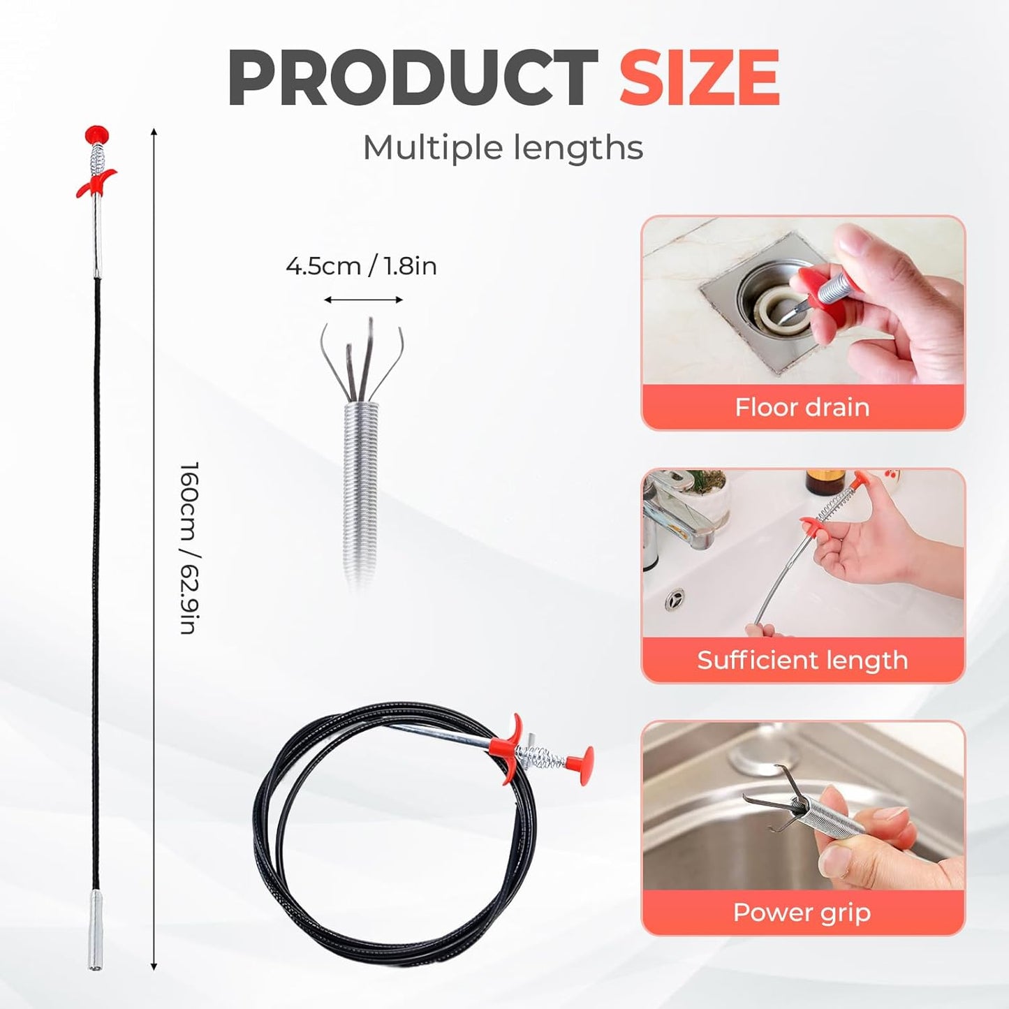 Spring Pipe Dredging Tools Drain Snake Clog Remover