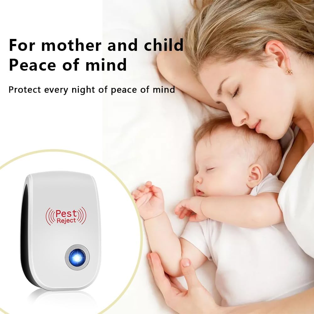 6 Pack Ultrasonic Plug in Pest Reject Indoor for Spiders, Mices, Mosquitoes, Roaches