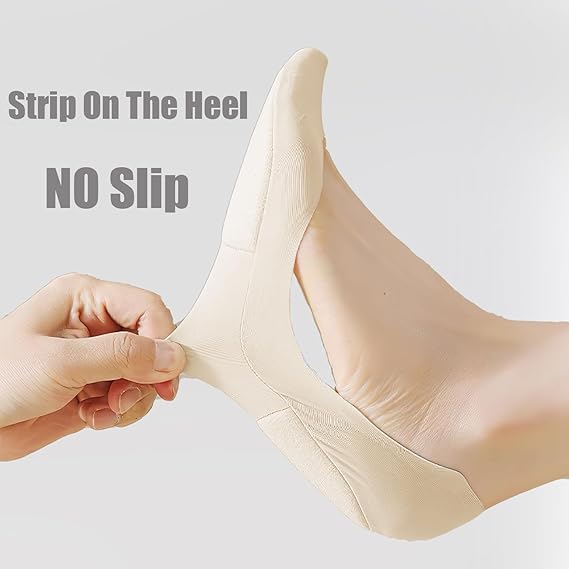 5 Pairs No Show Cushioned Socks Anti-Slip Grip Breathable Soft