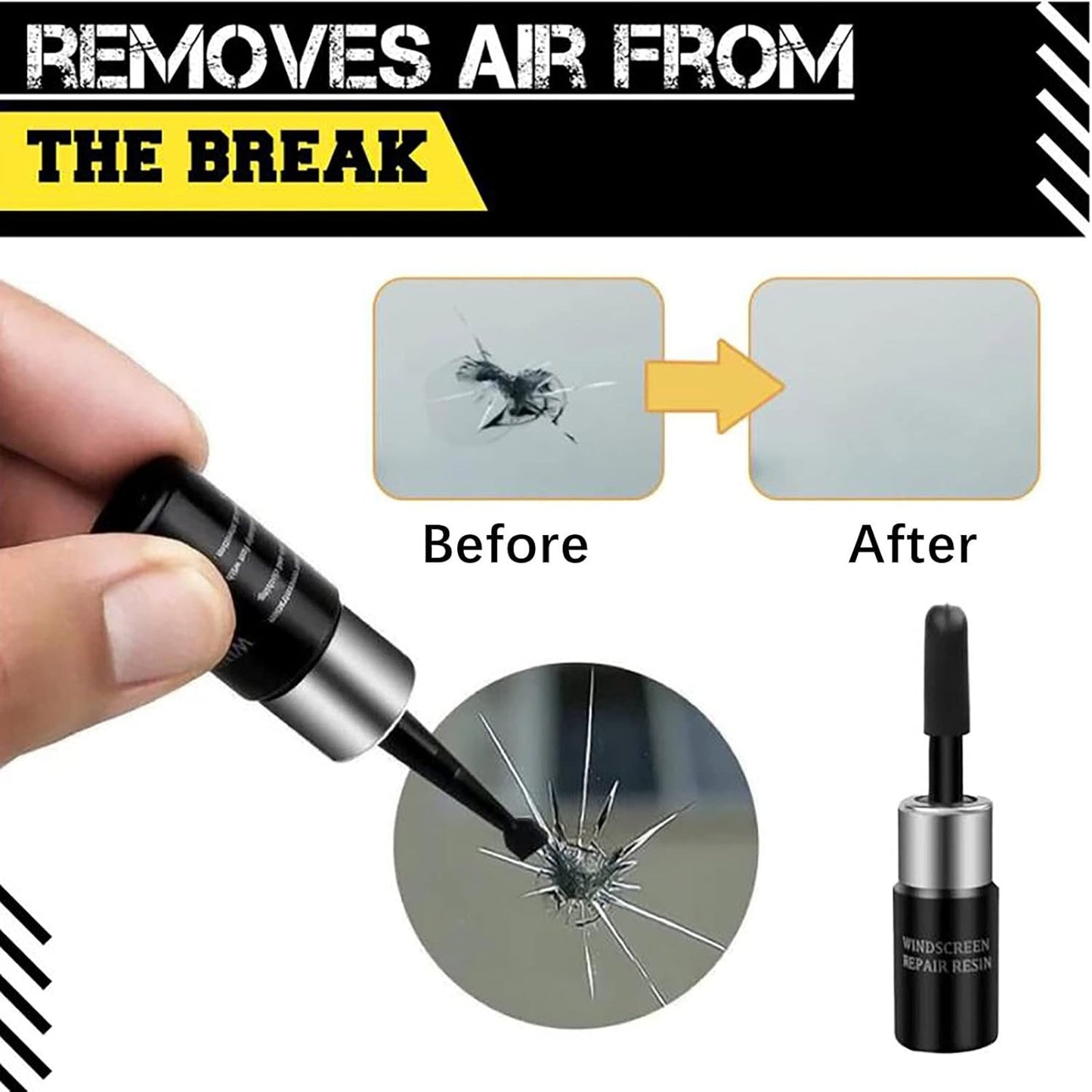 Car Windshield Cracked Glass Repair Fluid - Automotive Nano Total Fluid Kit