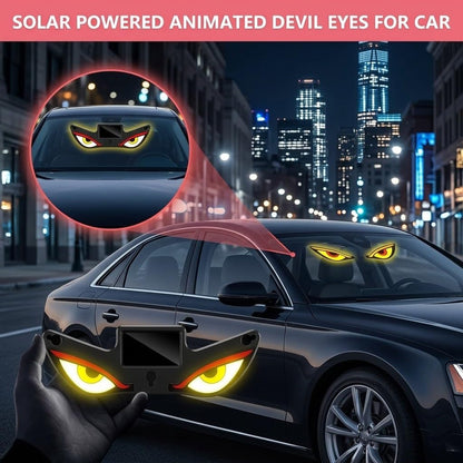 Wireless No Drill Solar and USB Powered Devil Eyes Warning Lights for Cars Windshield Rear Window