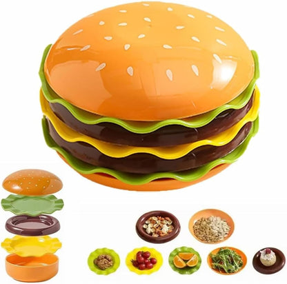 7-Piece Hamburger Shaped Stackable Plates Set