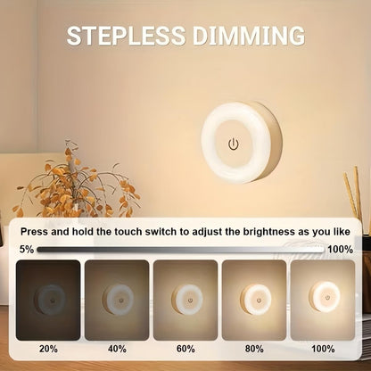 4Pcs Minimalist LED Touch Sensor Switch Light, 3-Level Adjustable , Suitable for Walls, Closets, Kitchens, Under cabinets, and countertops.