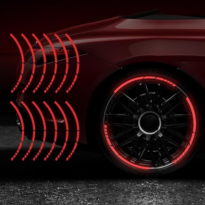 12PCS Strong Reflective Car Wheel Hub Stickers Auto Truck Motorcycle Bicycle Wheels Rim Decal
