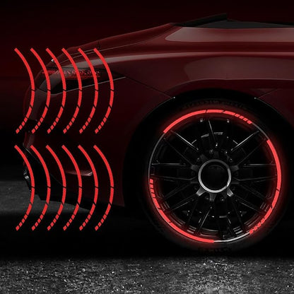 12PCS Strong Reflective Car Wheel Hub Stickers Auto Truck Motorcycle Bicycle Wheels Rim Decal