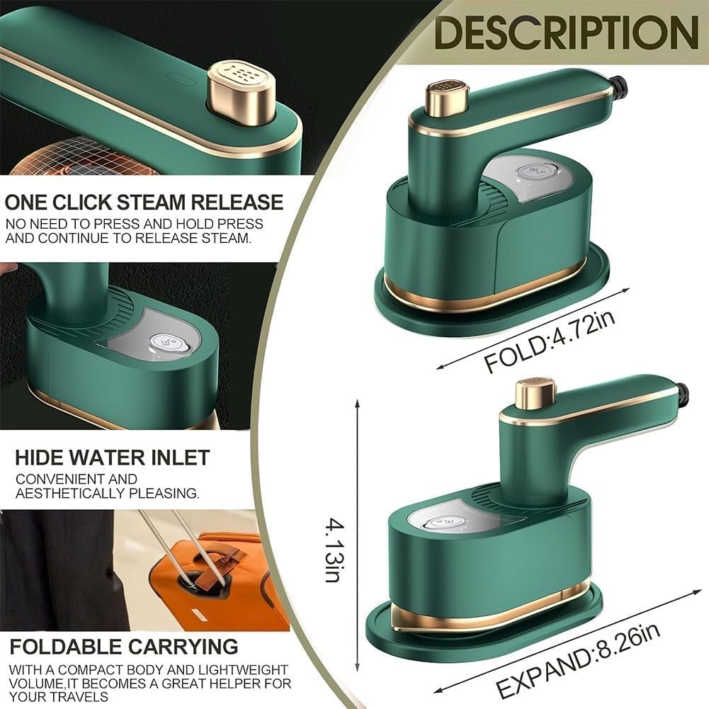 2-In-1 Portable Handheld Cordless Fast Heating Steam Iron