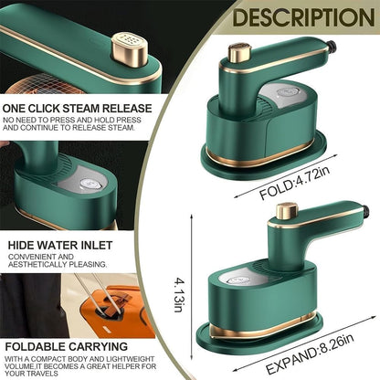 2-In-1 Portable Handheld Cordless Fast Heating Steam Iron