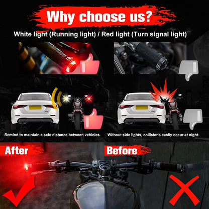 2 PCS Motorcycle Handle Bar End Light Dual Color Turn Signal Light
