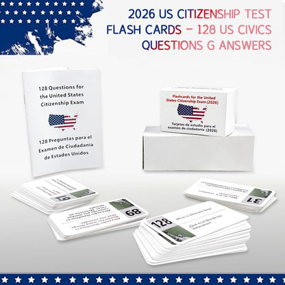 US Citizenship Bilingual Accelerated Flashcards Citizenship Study Guide Combo Set