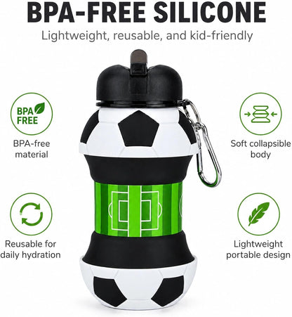 500ML Portable Soccer Ball Foldup Water Bottle