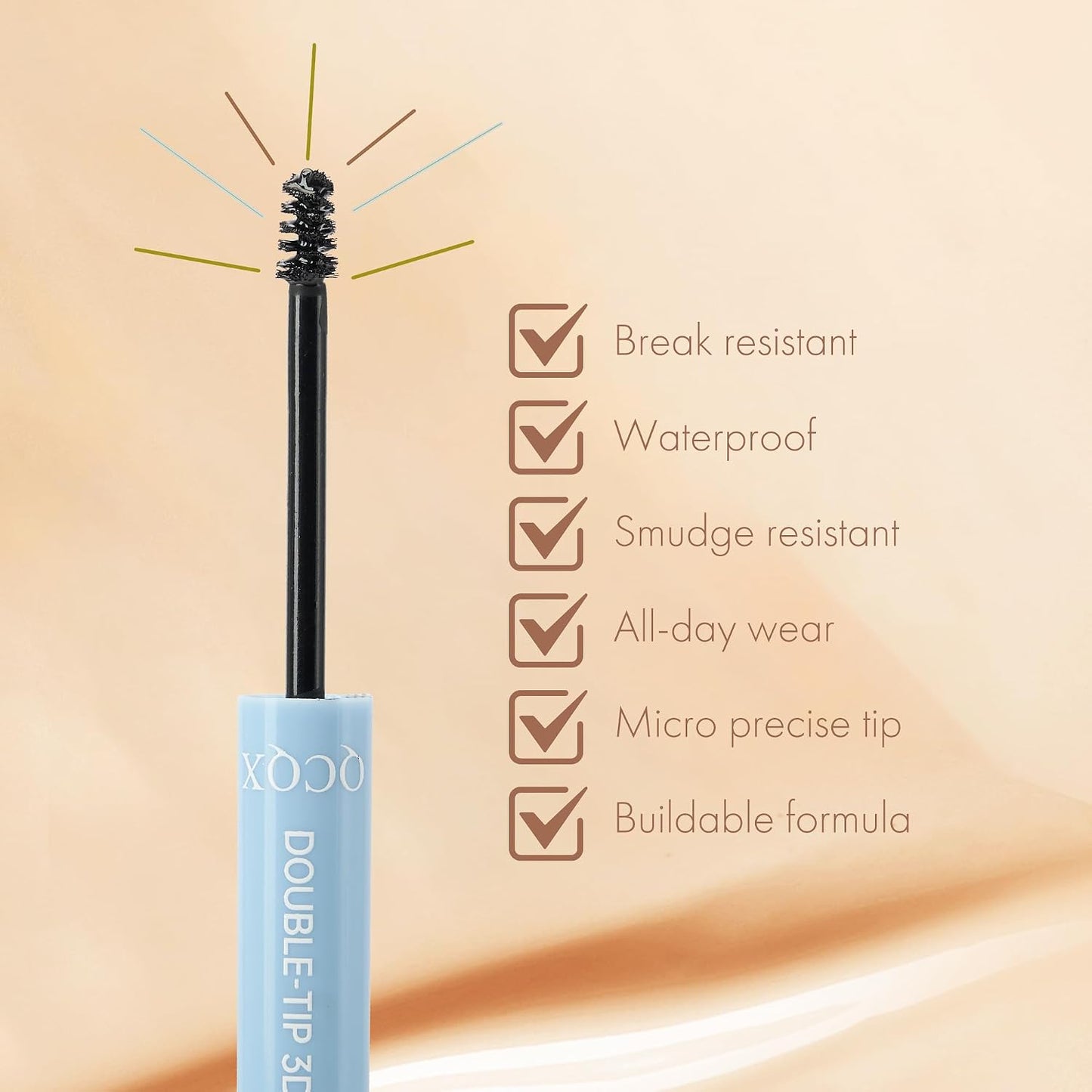 Dual-Ended 4-Tip Precision Eyebrow Pencil– Natural Waterproof Long-Lasting Smudge-Proof
