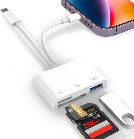 SD/TF Card Reader for iPhone Lightning & USB C Dual Connector