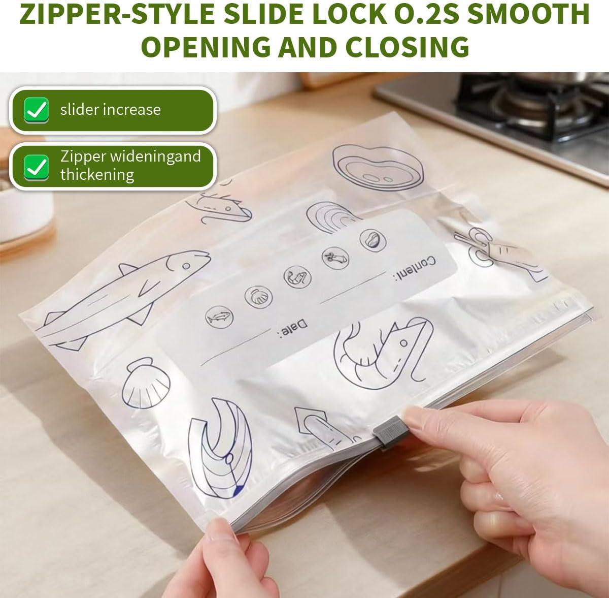 Reusable Aluminum Foil Sealable Storage Bags with Zipper For Meat Fruit