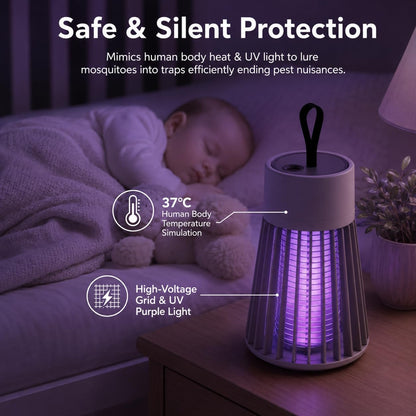Portable USB Recharge Fly Zapper Mosquito Killer for Bedroom Patio Camping Home