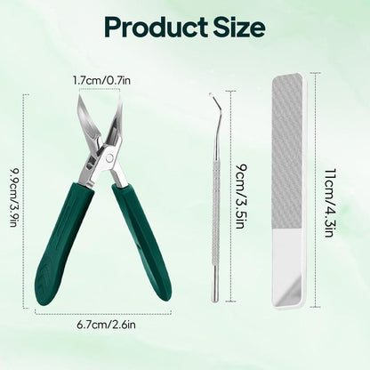 Wide-Opening Sharp Jaws Stainless Steel Large Nail Clippers Set with Nail File