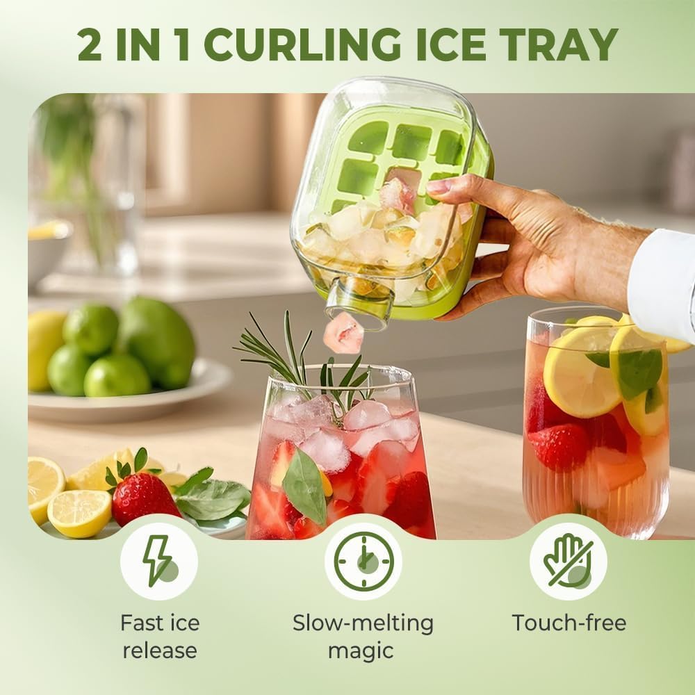 2 in 1 Portable Ice Cube Bottle with Straw