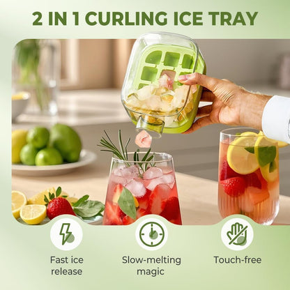 2 in 1 Portable Ice Cube Bottle with Straw