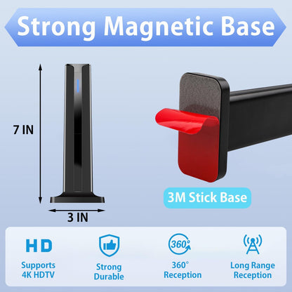 Digital TV Antenna for Smart TV Indoor with 360° Long Range Reception