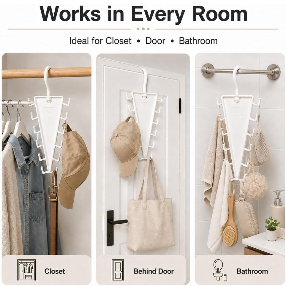 V Shape Double-Sided Closet Organizer Hanger with 12 Hooks