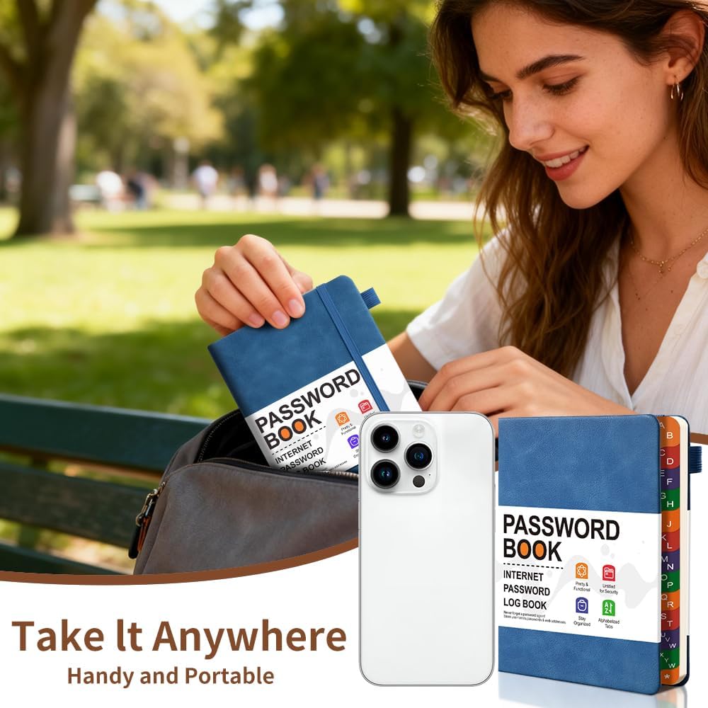B6 Colorful Indexed Password Book with Alphabetical Tabs