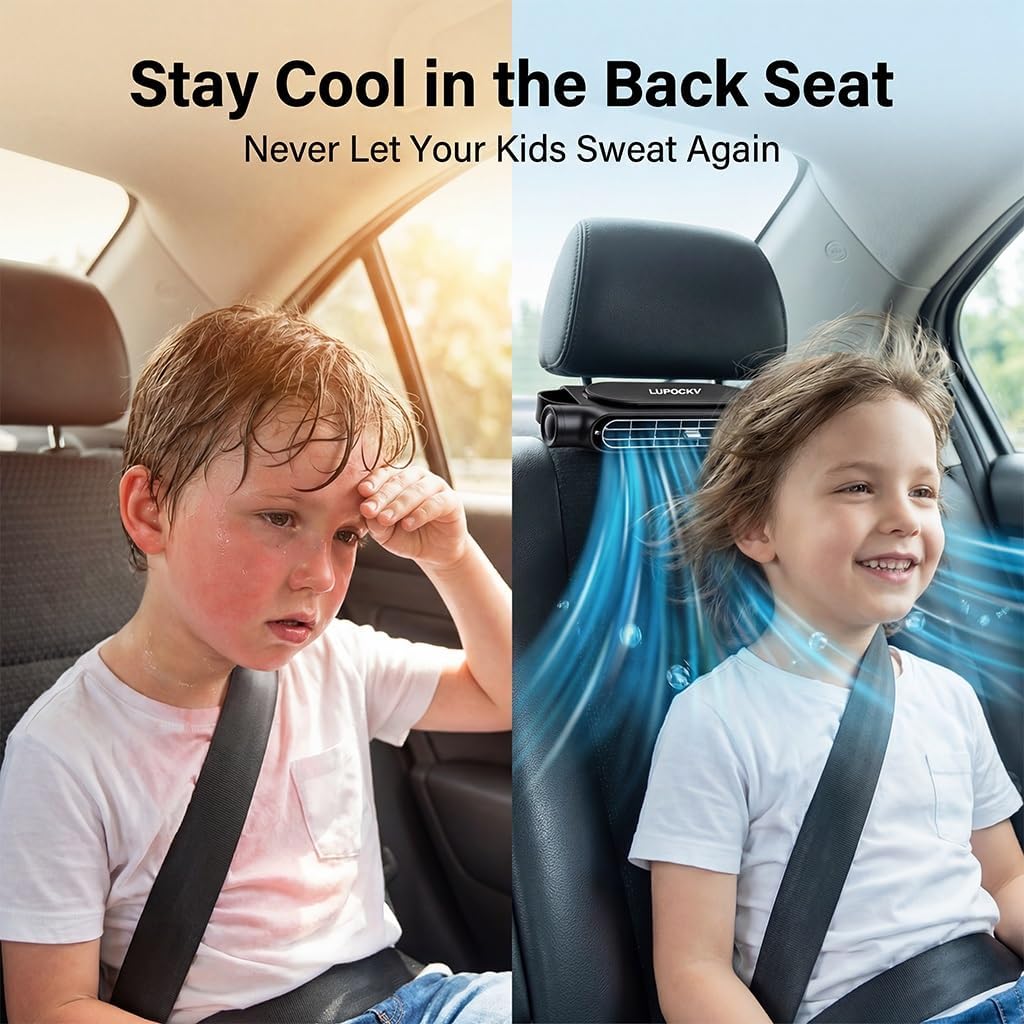 Car Seat Fans for Baby Rear Facing Backseat Cooling Device