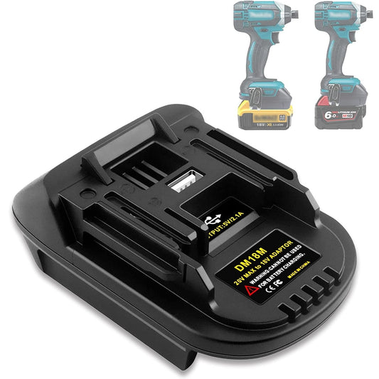DM18M Battery Adapter Compatible for Dewalt 18v-20v & for Milwaukee 18v M18 Batteries