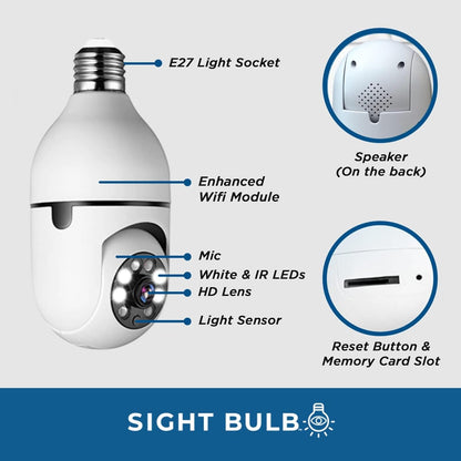 2.4GHz & 5GHz WiFi Light Bulb1080p Security Camera Wireless Light Socket Smart Cameras