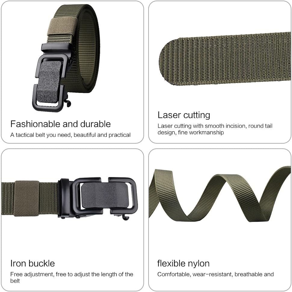 Men's Metal Buckle Tactical Ratchet Breathable Belts
