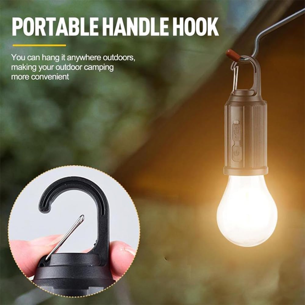 2 Pack Solar Rechargeable Waterproof Emergency Light Bulb