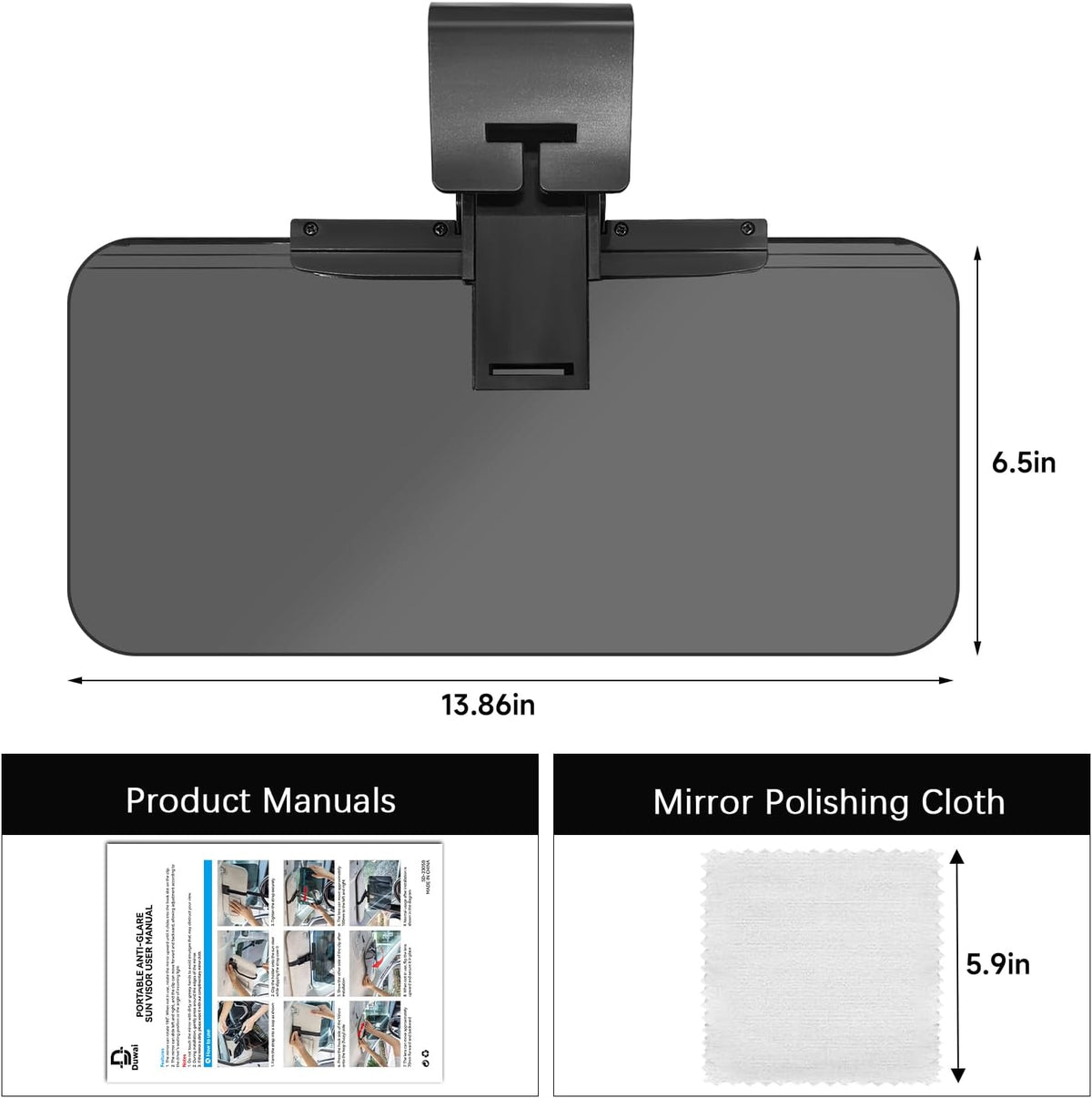 Polarized Sun Visor Extender for Cars UV400 Adjustable