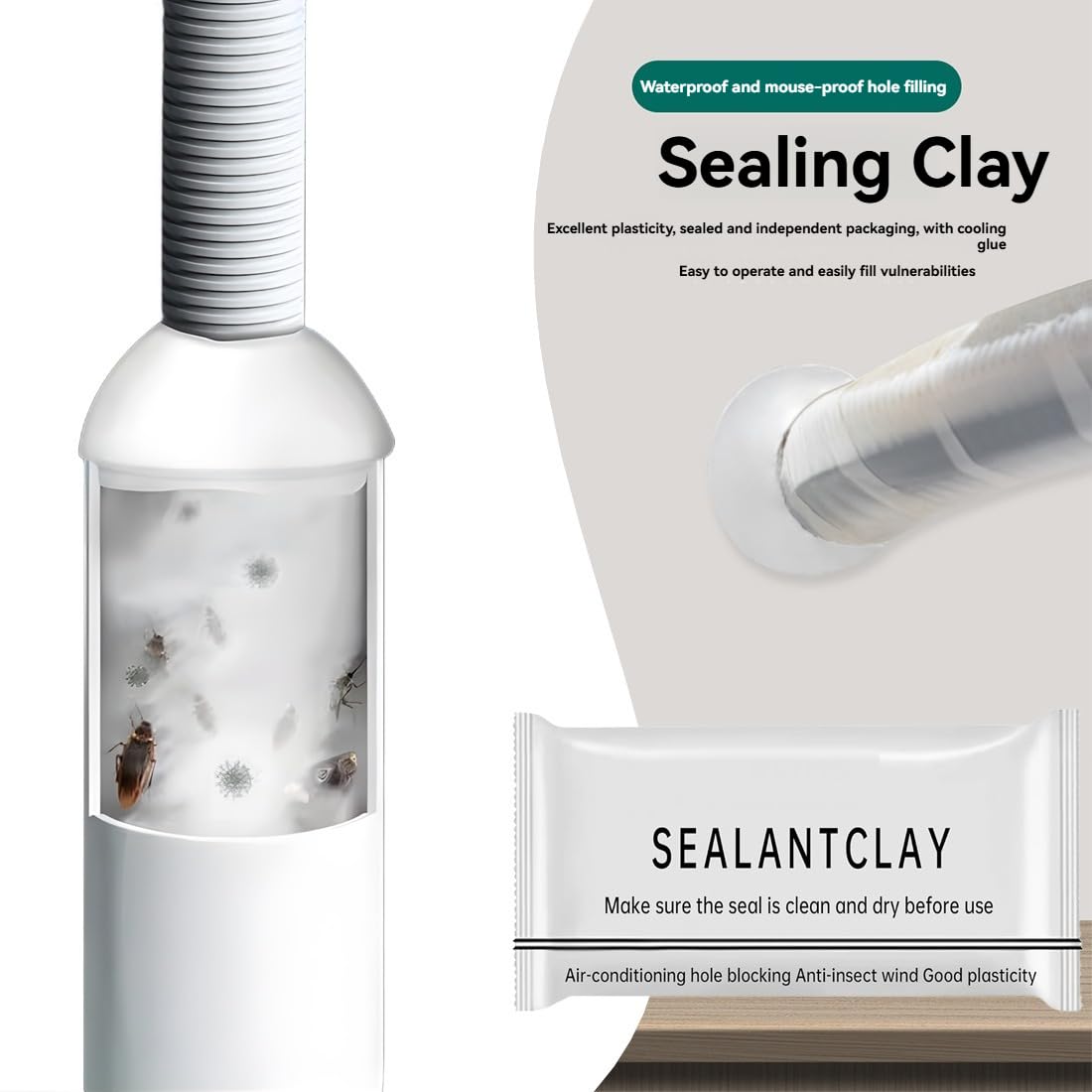 10PCS Solid Glue Waterproof Sealant, Quick Mending Mud for Drain Connection, Wall Hole