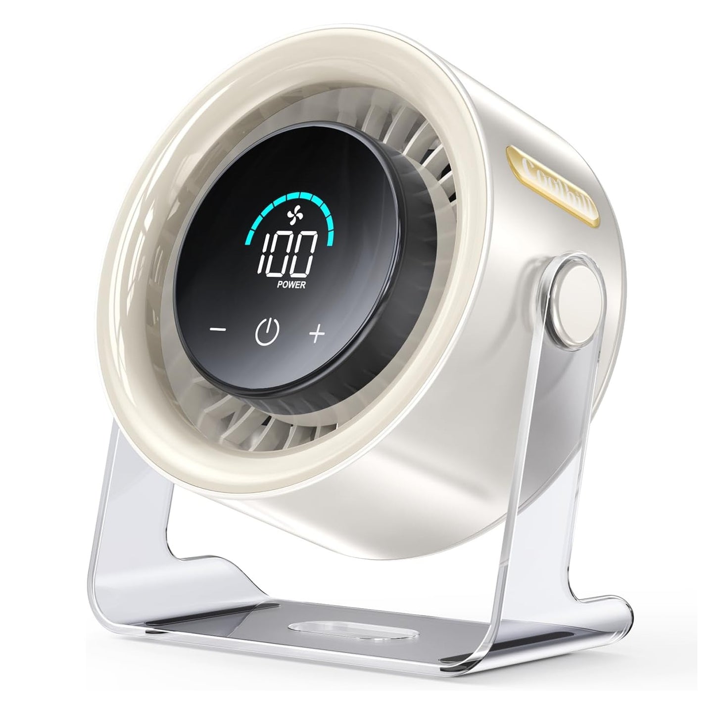 100 Speeds Digital Display Quiet Table Fan with Turbo Airflow 120° Rotating