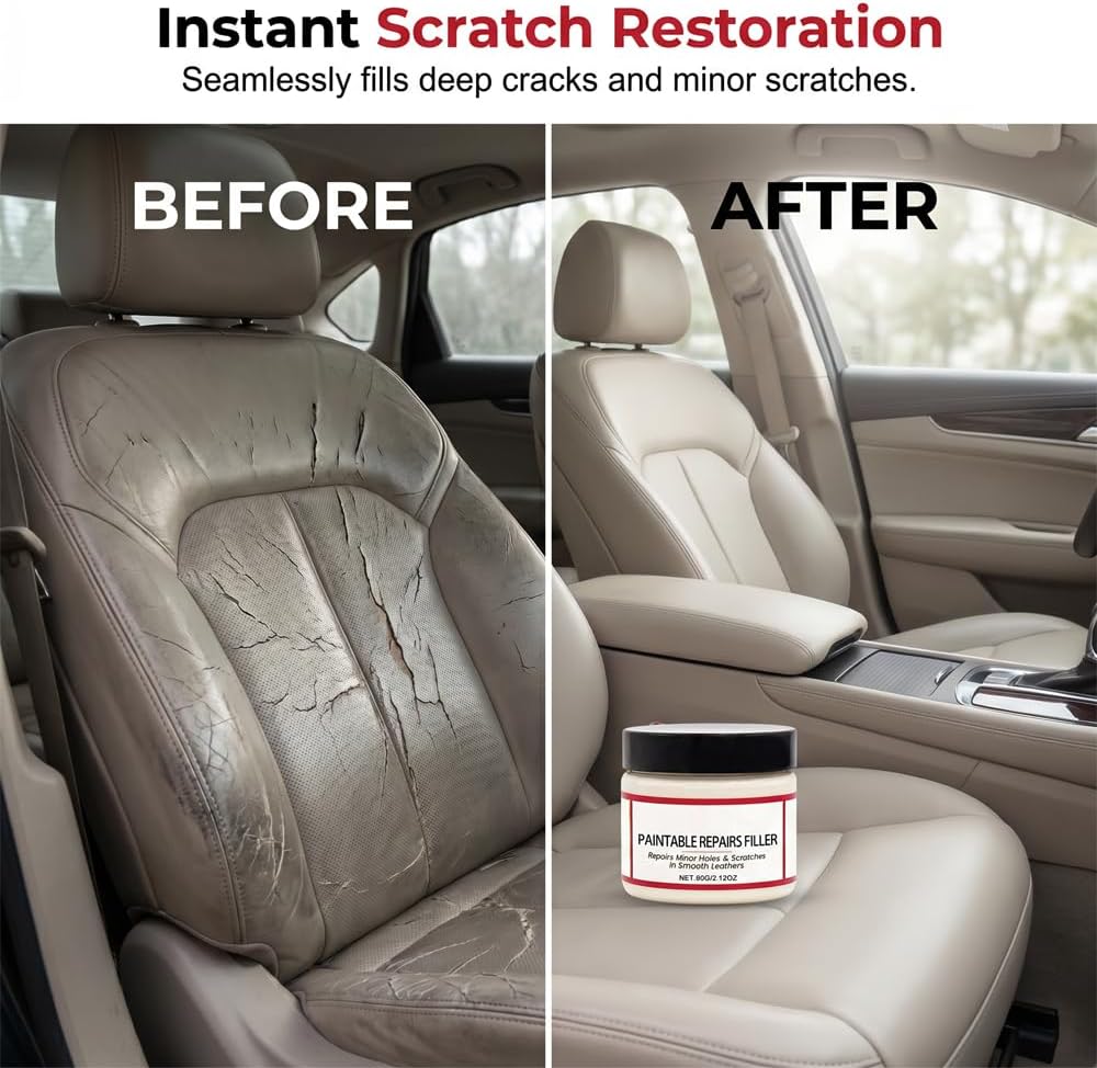 Flexible Fast Drying Leather Repair Compound Fixes Holes Tears Cracks Scratches for Car Seats Furniture Shoes