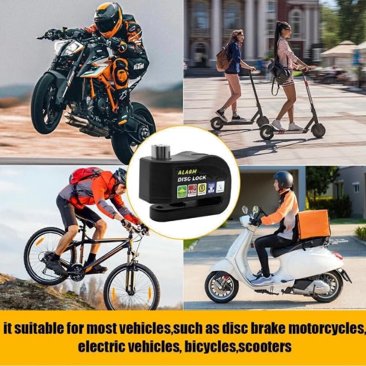Brake Wheel Lock | Strong Motorcycle Alarm Disc Lock Anti-Theft biccle Brake Wheel Lock
