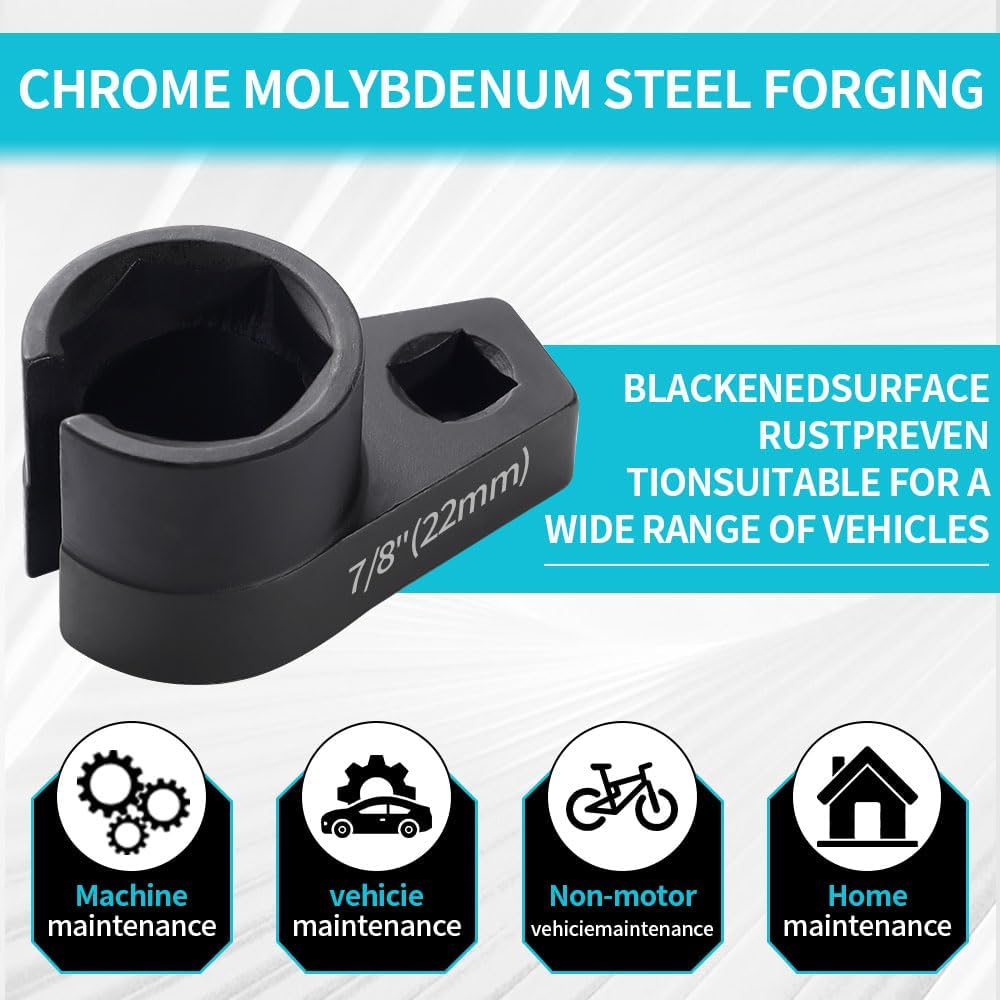 7/8-Inch (22mm) with 3/8-Inch Drive - Universal Fit for Vehicle Oxygen Sensor Removal