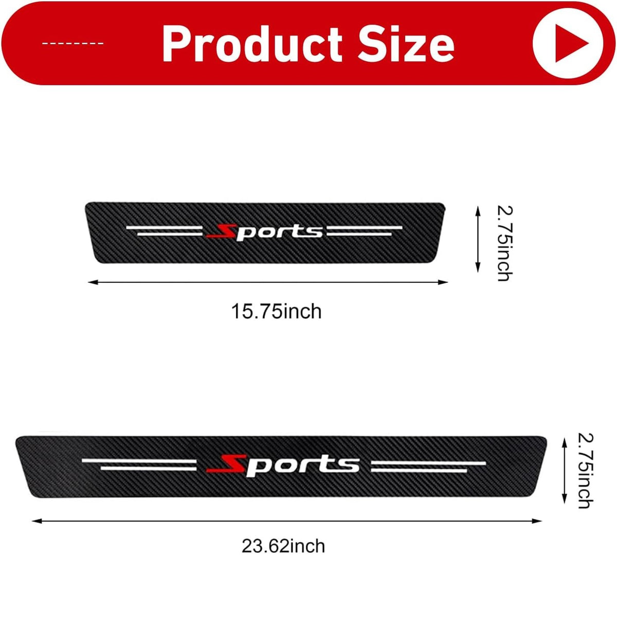 4PCS Pattern Carbon Fiber Door Sill Protection Strip Set