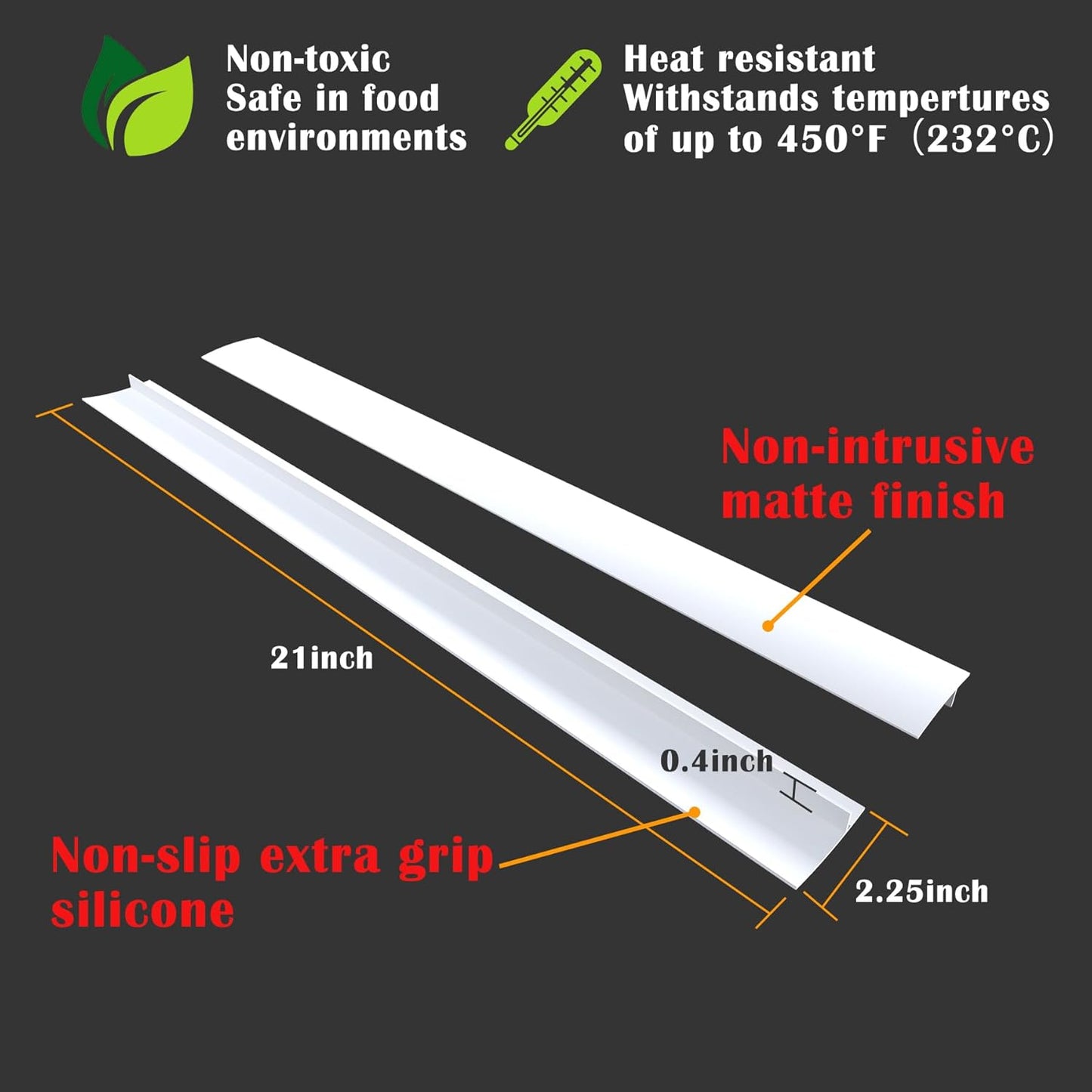 21" Silicone Stove Counter Gap Cover , Easy Clean Gap Filler Sealing Spills