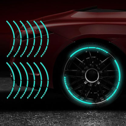 12PCS Strong Reflective Car Wheel Hub Stickers Auto Truck Motorcycle Bicycle Wheels Rim Decal