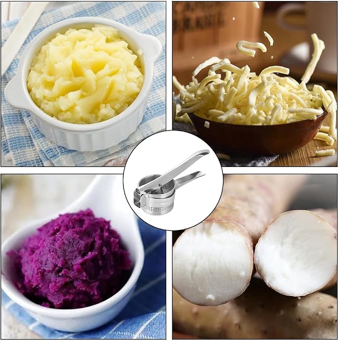 Multi Functional Stainless Steel Potato Ricer Masher for Pressing Gnocchi Spaghetti,Potatoes,Fruits,Vegetables