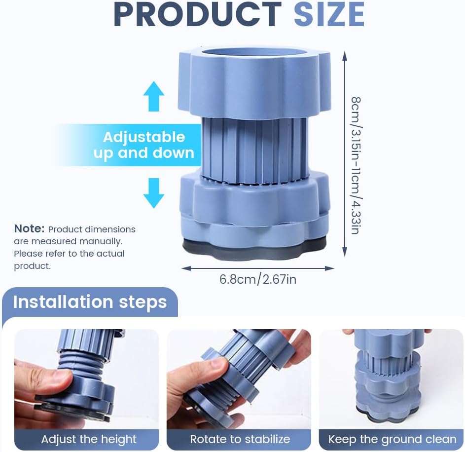 4 Pack Universal Heightening Pad for Washing Machine Base