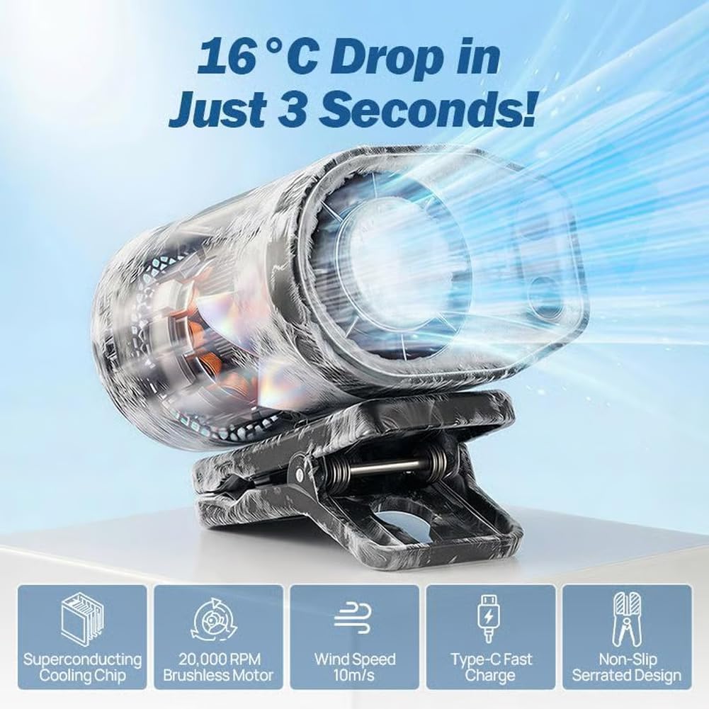 2026 Car Clip on Air Conditioner Fan with LED Display