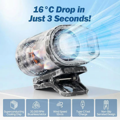 2026 Car Clip on Air Conditioner Fan with LED Display